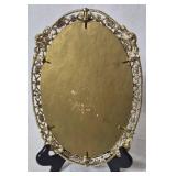 Vintage Lime Green Depression Glass Pedestal Dishes and Vintage Jeweled Vanity Tray