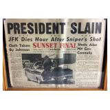 John F. Kennedy Memorabilia Collection Kennedy Shadow Box, Torch is Passed Book and JFK  Commemorative Medal/Token,