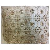 Champagne Jeweled Table Lamp with Metal Shade