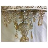 Champagne Jeweled Table Lamp with Metal Shade
