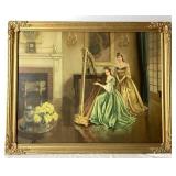 Vintage Gail Frank Framed Print "Harmony" with Gold Ornate Frame