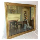 Vintage Antoni Ditlef Framed Print "Song of Love" with Gold Ornate Frame