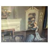 Vintage Antoni Ditlef Framed Print "Song of Love" with Gold Ornate Frame
