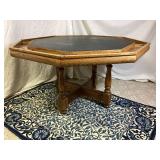Octagonal Oak Poker Table with Black Playing Surface, Table Cover and 5 Chairs