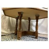 Octagonal Oak Poker Table with Black Playing Surface, Table Cover and 5 Chairs