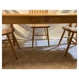 Wooden Rectangular Dining Table and 4 Spindle Back Chairs