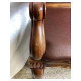 Louis Philippe Style Brown Leather Armchair