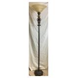 Torchiere Floor Lamp with Metal Scroll Design