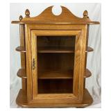Tabletop Footed 3 Tier Glass Door Curio Cabinet with Side Shelving