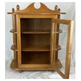 Tabletop Footed 3 Tier Glass Door Curio Cabinet with Side Shelving