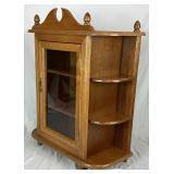 Tabletop Footed 3 Tier Glass Door Curio Cabinet with Side Shelving