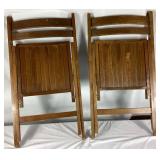 Vintage Set of 4 Wooden Folding Chairs - Romania