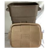 Assorted Collection of Galvanized and Heavy Duty Plastic Storage Trash Cans with Lids
