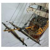 Royal Louis 1779 French Navy Wooden Model Tall Ship 37" L x 33"H