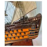 Royal Louis 1779 French Navy Wooden Model Tall Ship 37" L x 33"H