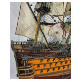 Royal Louis 1779 French Navy Wooden Model Tall Ship 37" L x 33"H