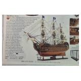 Royal Louis 1779 French Navy Wooden Model Tall Ship 37" L x 33"H