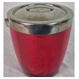 Vintage Ruby Red Casamada Ice Bucket and Enesco "Never on Sunday" Whiskey Decanter