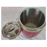 Vintage Ruby Red Casamada Ice Bucket and Enesco "Never on Sunday" Whiskey Decanter