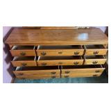 3 Piece Bedroom Set with Tall Boy  8 Drawer Dresser, Long Boy 10 Drawer Dresser with Mirror and Queen Size Bed with Headboard