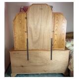 3 Piece Bedroom Set with Tall Boy  8 Drawer Dresser, Long Boy 10 Drawer Dresser with Mirror and Queen Size Bed with Headboard
