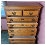 3 Piece Bedroom Set with Tall Boy  8 Drawer Dresser, Long Boy 10 Drawer Dresser with Mirror and Queen Size Bed with Headboard