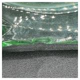 Vintage Uranium Glass Plates - Jenkins Glass Ocean Wave and Anchor Hocking Cameo Cake Plate