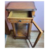 3 Glass Sided Small Display Cabinet with 2 Glass Shelves and Mirror on Back