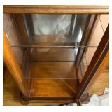 3 Glass Sided Small Display Cabinet with 2 Glass Shelves and Mirror on Back