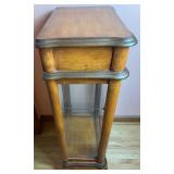 3 Glass Sided Small Display Cabinet with 2 Glass Shelves and Mirror on Back