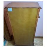 3 Glass Sided Small Display Cabinet with 2 Glass Shelves and Mirror on Back