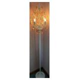 Pink and Green Crystal Teardrop Floor Lamp