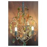Pink and Green Crystal Teardrop Floor Lamp