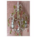 Pink and Green Crystal Teardrop Floor Lamp