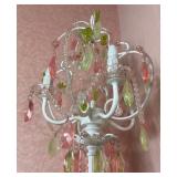 Pink and Green Crystal Teardrop Floor Lamp