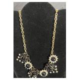 Vintage Black and Gold Tone Necklaces and Earrings
