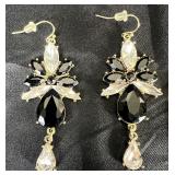 Vintage Black and Gold Tone Necklaces and Earrings