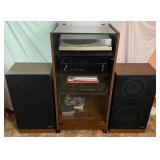 Pioneer Stereo System VSX-519V and Fisher NL 8221-104 Speakers with Rolling Audio Cabinet