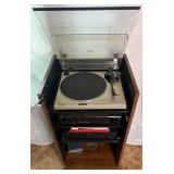 Pioneer Stereo System VSX-519V and Fisher NL 8221-104 Speakers with Rolling Audio Cabinet