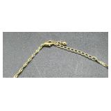 Vintage 16" Gold Tone Necklace with Red Teardrop Accents and Matching Earrings