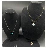 Sterling Silver Jewelry Bundle - 2 Necklaces and 2 Set of Earrings