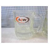 (FS) 3 Vintage A&W Glass Mugs...