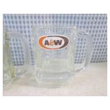 (FS) 3 Vintage A&W Glass Mugs...