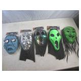 (F-0) 5 Assorted Halloween Masks...
