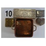 Lot of Vintage Metal Engraved Boxes