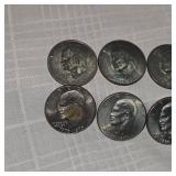 Lot of 8 Eisenhower Silver Dollars