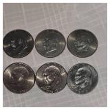 Lot of 8 Eisenhower Silver Dollars