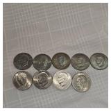 Lotof 9 Eisenhower Silver Dollars