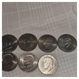 Lotof 9 Eisenhower Silver Dollars