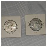 1954D, 1962 Franklin 50c